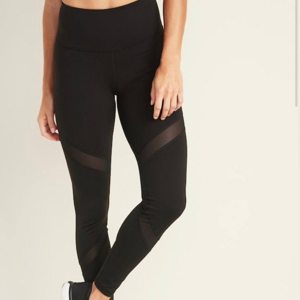 Black Old Navy Size: M Mesh Trim Sport Leggings